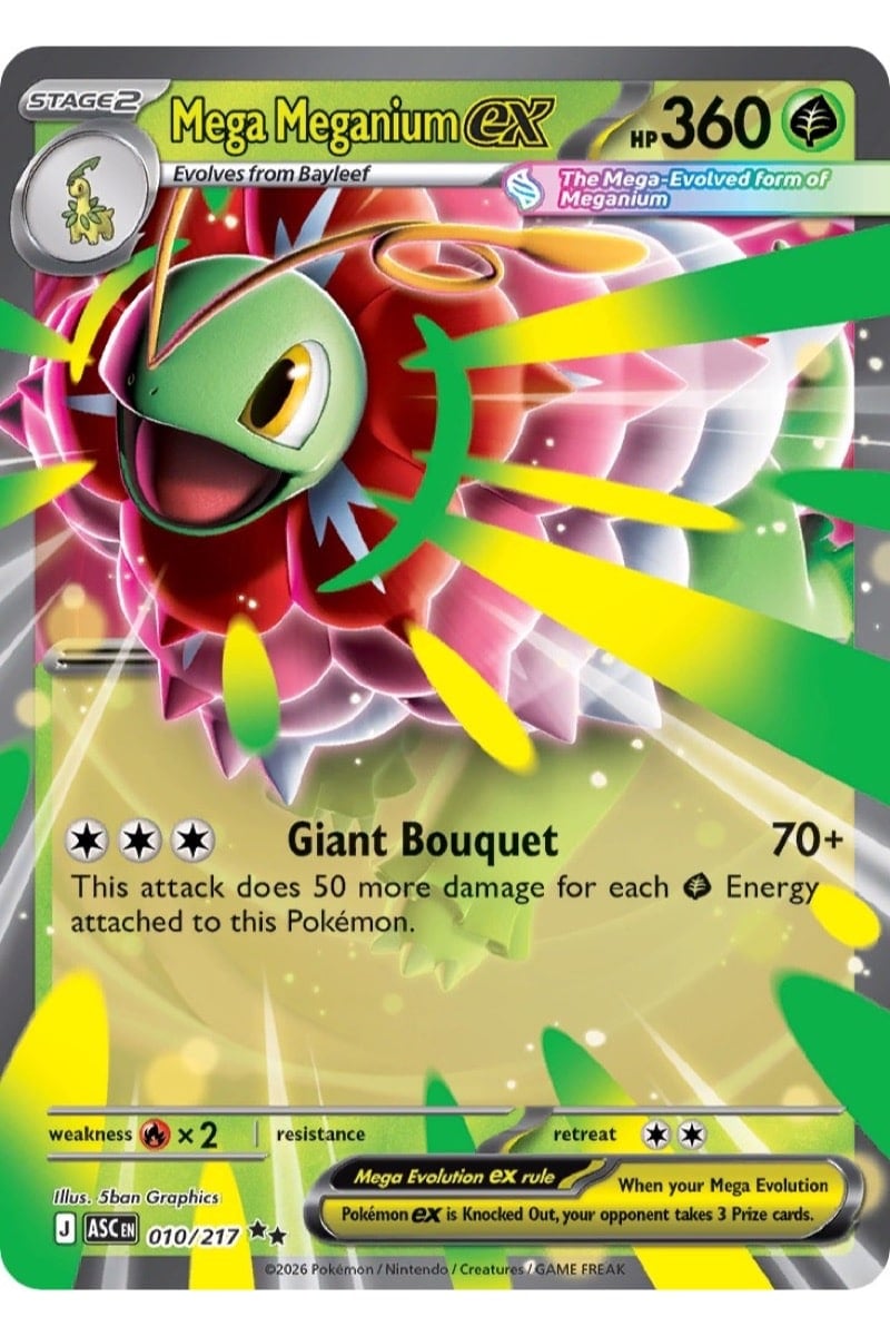 Mega Meganium ex, 10/217, Double Rare fra Ascended Heroes
