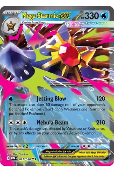 Mega Starmie ex, nummer 21/88, Double Rare fra Perfect Order