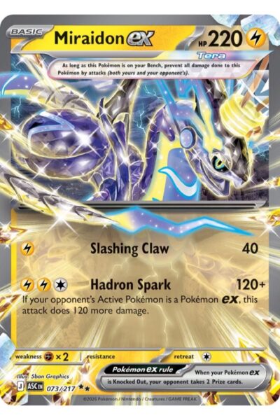 Miraidon ex, nummer 73/217, Double Rare fra Ascended Heroes