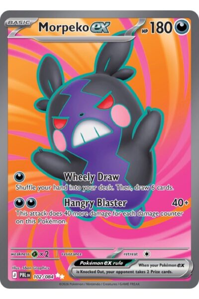 Morpeko ex, Ultra Rare Pokémon-kort nummer 102/84 fra sættet Pitch Black