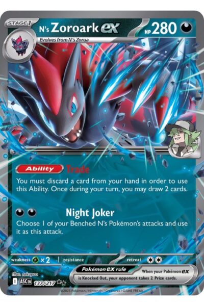 N's Zoroark ex fra Ascended Heroes, kort nummer 137/217