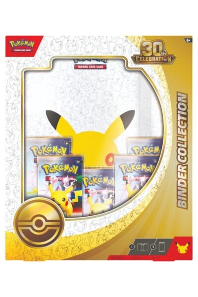 Pokémon 30th Celebration Binder Collection med Pikachu-mappe og fem boosterpakker
