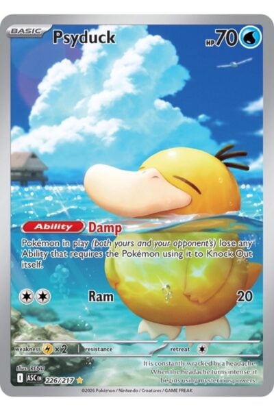 Psyduck 226/217 Illustration Rare fra Ascended Heroes med illustration af REND