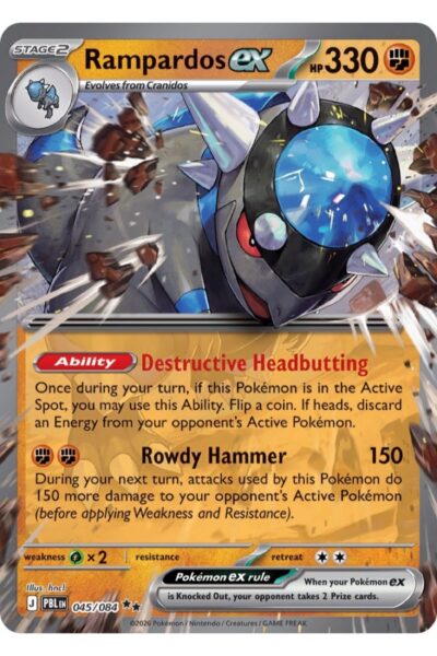 Rampardos ex, Fighting-type Pokémon-kort nummer 45/84 fra sættet Pitch Black