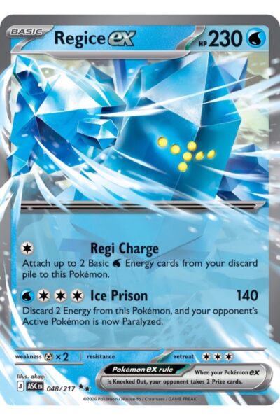 Regice ex kort nummer 48/217 fra Ascended Heroes med Ice Prison-angreb