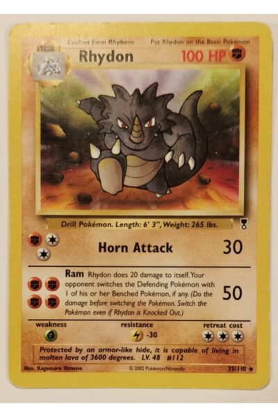 Rhydon 35/110 Rare fra Legendary Collection, Fighting-type Pokémon-kort