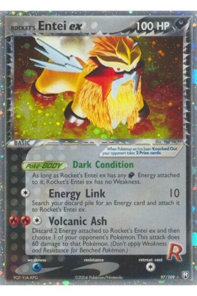 Rocket's Entei ex, nummer 97/109 fra Team Rocket Returns, illustreret af Ryo Ueda