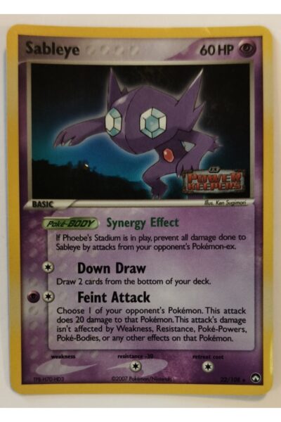 Sableye 22/108 Rare fra Power Keepers, illustreret af Ken Sugimori