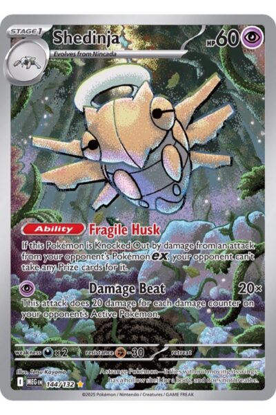 Shedinja Illustration Rare kort, nummer 144/132 fra Mega Evolution