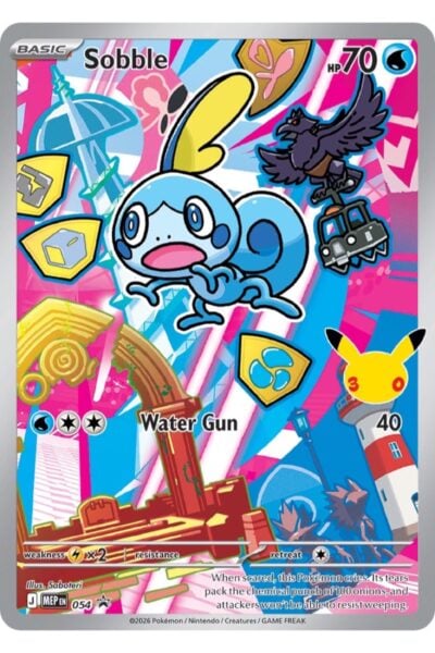 Sobble nummer 54, Promo-kort fra Mega Evolution Black Star Promos, illustreret af Saboteri