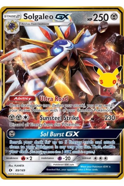 Solgaleo-GX nummer 89, Rare Holo GX fra 30th Celebration: Classic Collection