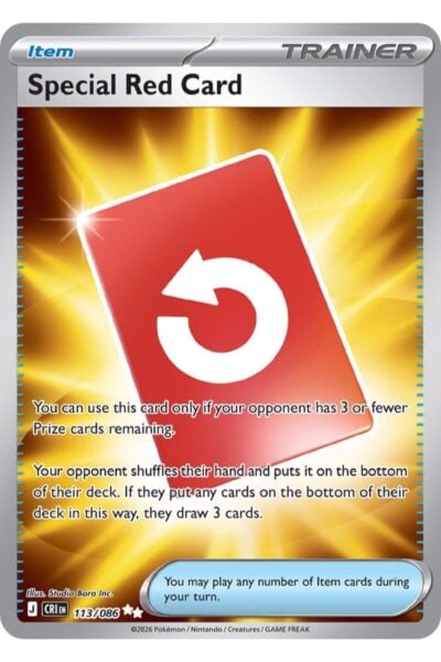 Special Red Card, Ultra Rare trænerkort nummer 113/86 fra sættet Chaos Rising