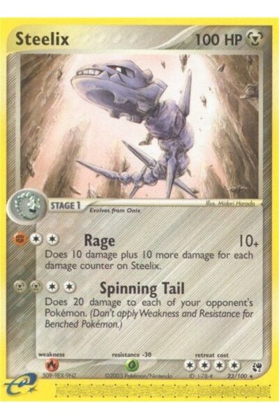 Steelix Pokémon-kort, nummer 23/100, Rare fra sættet Sandstorm