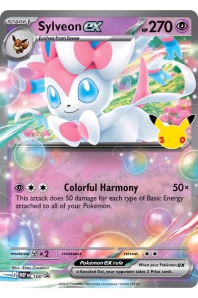 Sylveon ex, nummer 100, promo-kort fra Mega Evolution Black Star Promos
