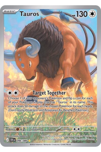 Tauros 96/86 Illustration Rare fra Chaos Rising, illustreret af Tsuyoshi Nagano