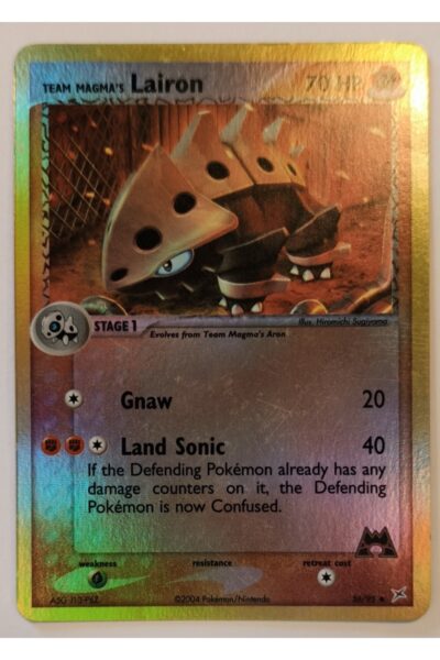 Team Magma's Lairon, Fighting-type Pokémon-kort nummer 36/95 fra sættet Team Magma vs Team Aqua
