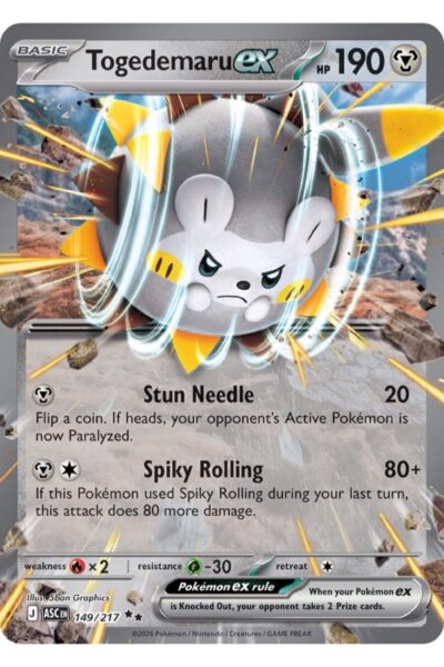 Togedemaru ex, 149/217, Double Rare fra Ascended Heroes
