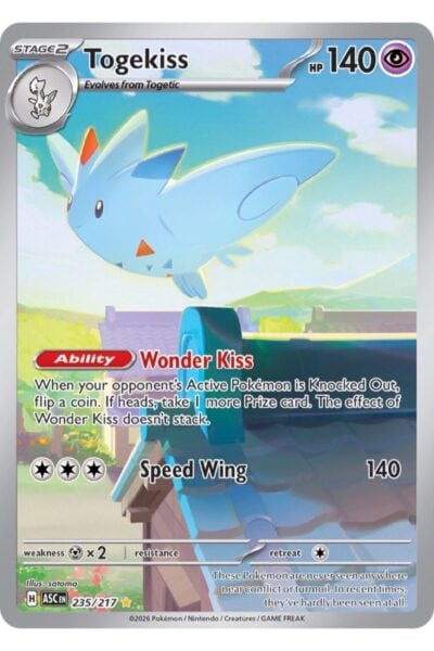 Togekiss 235/217 Illustration Rare fra Ascended Heroes med fuld-kunst illustration af satoma