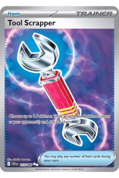 Tool Scrapper 115/86 Ultra Rare, Trainer Item-kort fra Chaos Rising i Mega Evolution-serien