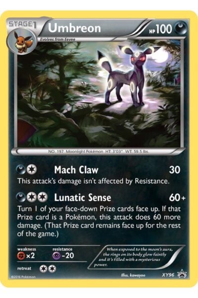 Umbreon Pokémon-kort, nummer XY96, fra XY Black Star Promos-serien