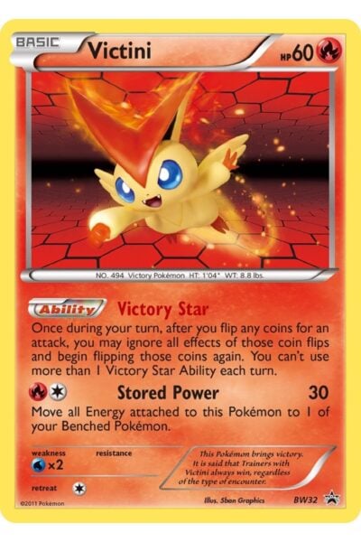 Victini BW32 promo-kort fra BW Black Star Promos, Black & White-serien