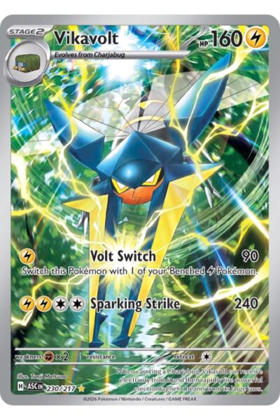 Vikavolt 230/217 Illustration Rare fra Ascended Heroes, illustreret af Tonji Matsuno