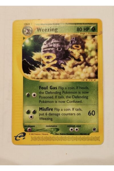 Weezing 70/165 Rare fra Expedition Base Set, illustreret af Hajime Kusajima