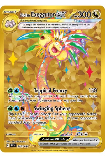 Alolan Exeggutor ex, Tera-kort med Dragon-type fra Surging Sparks, nummer 248/191