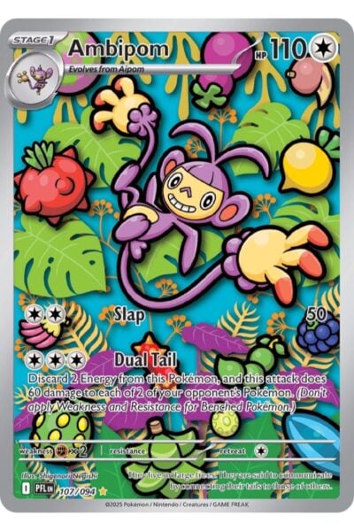 Ambipom 107/94 Illustration Rare fra Phantasmal Flames, Pokémon TCG