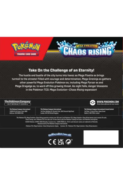 Bagsiden af Chaos Rising Booster Box