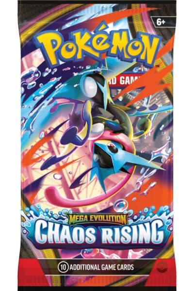 Chaos Rising boosterpakke med Mega Greninja på emballagen