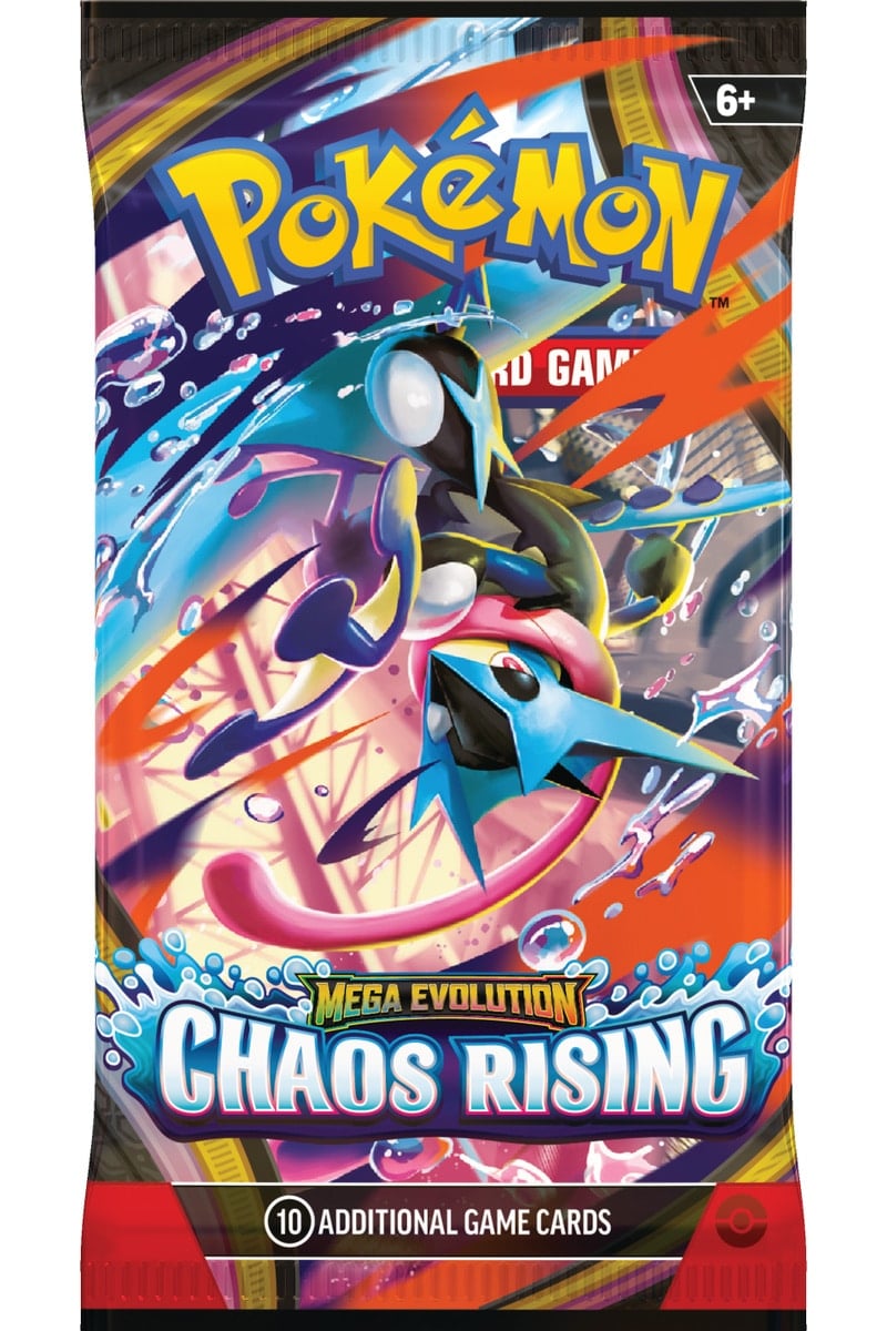 Chaos Rising boosterpakke med Mega Greninja på emballagen