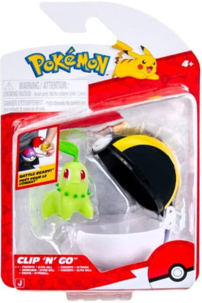 Chikorita Clip 'N' Go med Ultra Ball – sæt i emballage