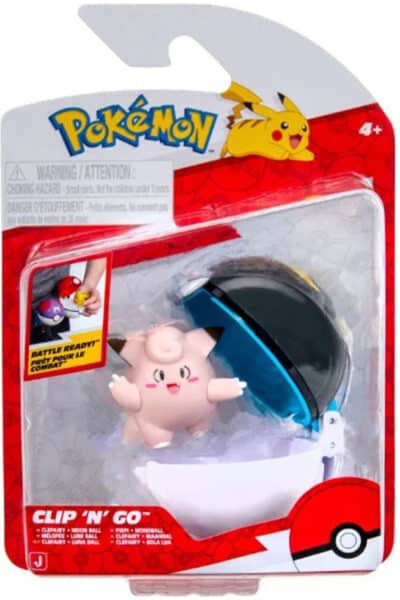Clefairy Clip 'N' Go med Moon Ball – sæt i emballage