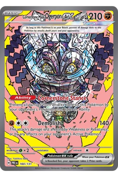 Cornerstone Mask Ogerpon ex 160/131 Special Illustration Rare fra Prismatic Evolutions