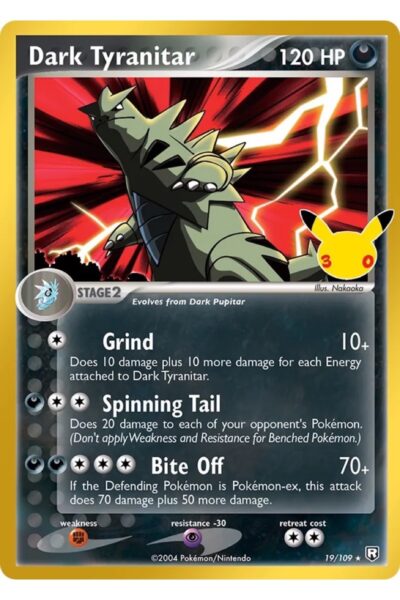 Dark Tyranitar, nummer 19 fra 30th Celebration: Classic Collection, illustreret af Nakaoka