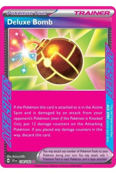 Deluxe Bomb, Pokémon Tool-kort med ACE SPEC Rare fra Stellar Crown, nummer 134/142