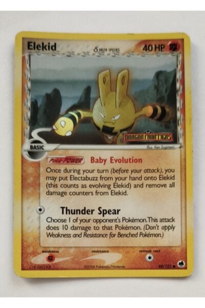 Elekid δ, Pokémon-kort nummer 48/101 fra Dragon Frontiers, illustreret af Ken Sugimori