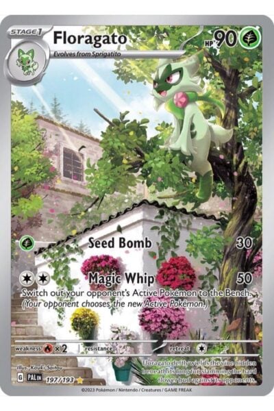 Floragato 197/193 Illustration Rare fra Paldea Evolved, illustreret af Kouki Saitou