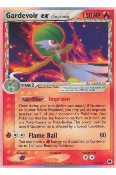 Gardevoir ex δ 93/101 fra Dragon Frontiers, Fire-type delta species Pokémon-kort