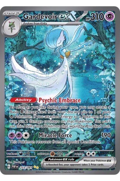Gardevoir ex 233/91 Special Illustration Rare fra Paldean Fates, illustreret af Kuroimori