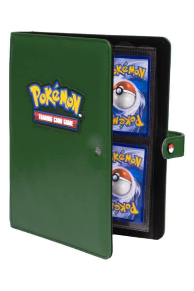 Grøn Pokemon Lædermappe til 160 Kort – set forfra