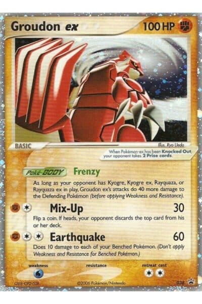 Groudon ex nummer 38 fra Nintendo Black Star Promos, illustreret af Ryo Ueda
