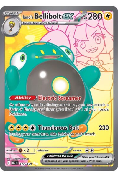 Iono's Bellibolt ex, nummer 172/159, Ultra Rare fra Journey Together