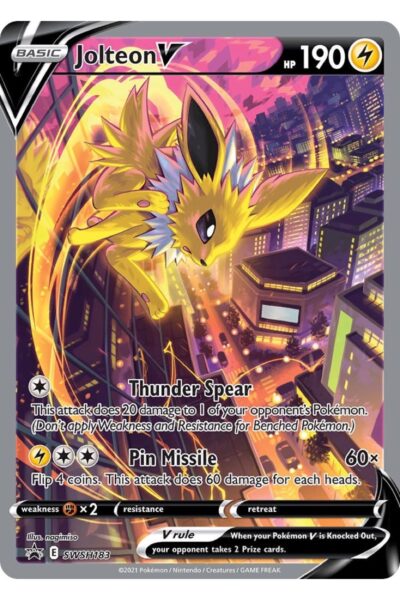 Jolteon V, SWSH183, promokort fra SWSH Black Star Promos