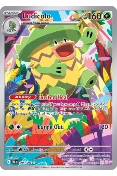 Ludicolo 95/94 Illustration Rare fra Phantasmal Flames med illustration af Jerky