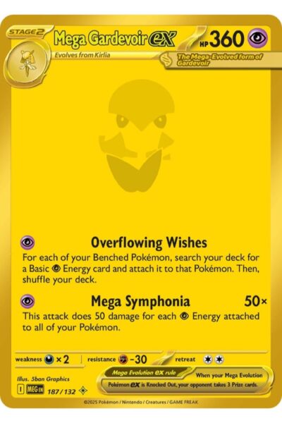 Mega Gardevoir ex 187/132 fra Mega Evolution, Mega Hyper Rare Pokémon-kort