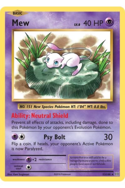 Mew 53/108 Holo Rare Evolutions