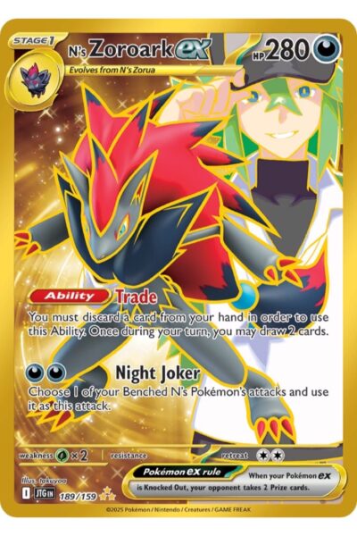 N's Zoroark ex, kort nummer 189/159, Hyper Rare fra Journey Together