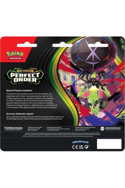 Perfect Order Blisterpakke med Chikorita og 3 Boosterpakker – bagside